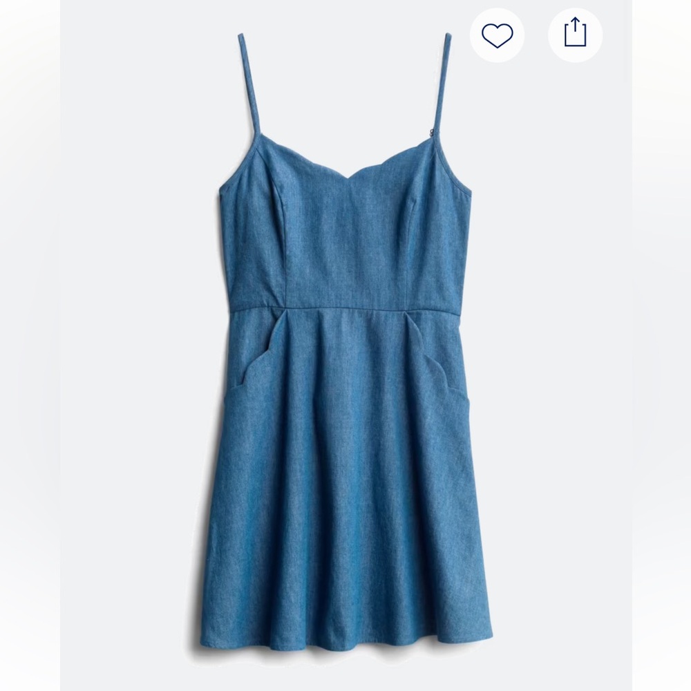 Market & Spruce Chrissie Scallop Detail Chambray Dress